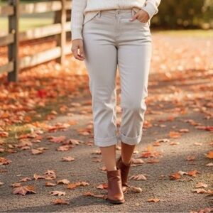 J. Jill White Denim Jeans Womens 16 High Rise Cropped Stretch Cotton Rayon Pants